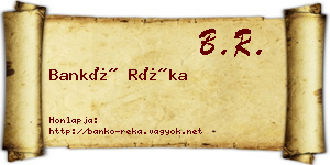 Bankó Réka névjegykártya