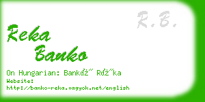 reka banko business card